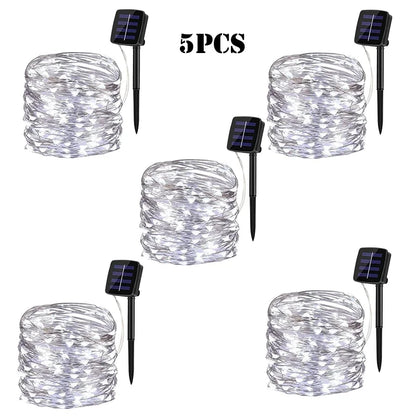 32M Solar LED Light Outdoor Festoon Lamp Garden Fairy Light String Led Twinkle Waterproof Lamp Christmas Garland Yard Decoration