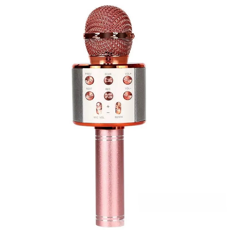 Wireless Bluetooth Karaoke Microphone, 5-In-1 Mic with Built-In Stereo Speaker/4 Voice-Changing Effect, Great Gifts