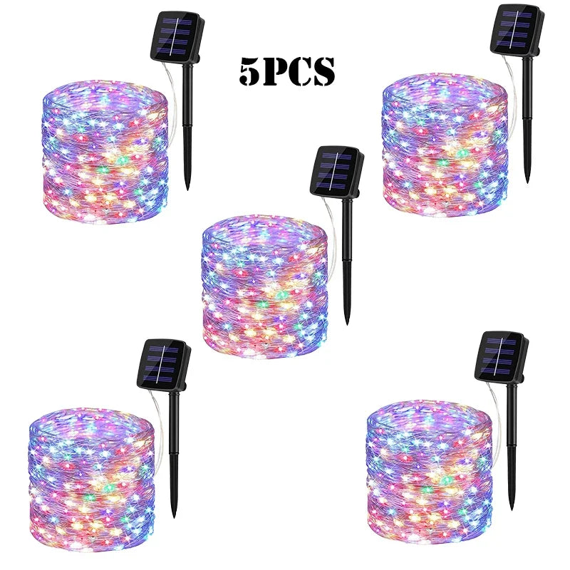 32M Solar LED Light Outdoor Festoon Lamp Garden Fairy Light String Led Twinkle Waterproof Lamp Christmas Garland Yard Decoration