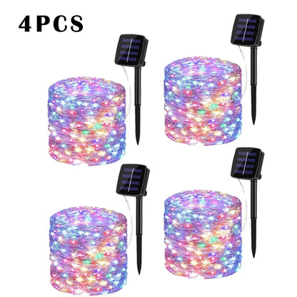 32M Solar LED Light Outdoor Festoon Lamp Garden Fairy Light String Led Twinkle Waterproof Lamp Christmas Garland Yard Decoration