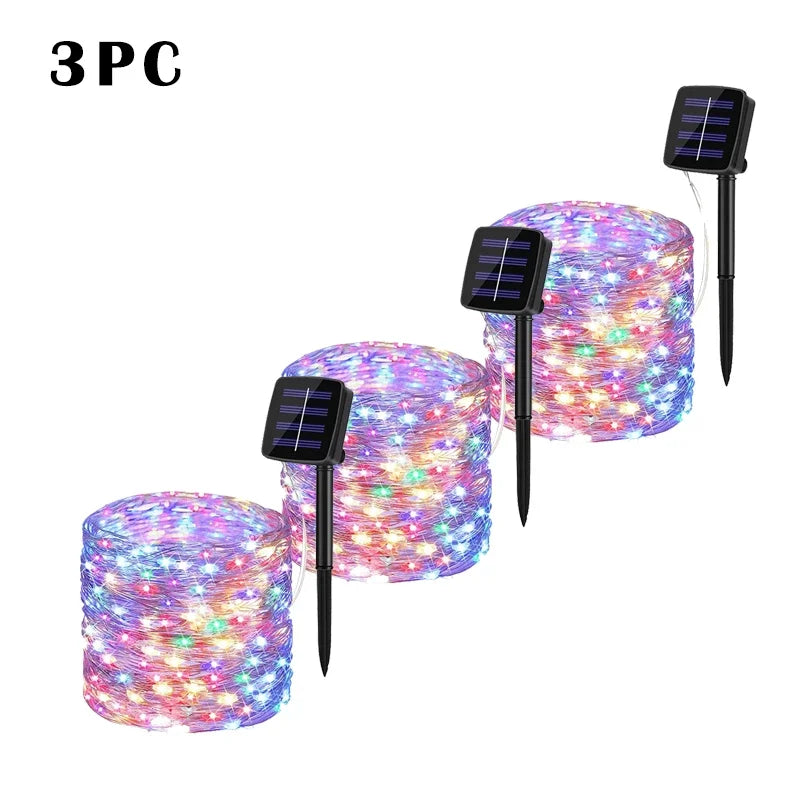 32M Solar LED Light Outdoor Festoon Lamp Garden Fairy Light String Led Twinkle Waterproof Lamp Christmas Garland Yard Decoration