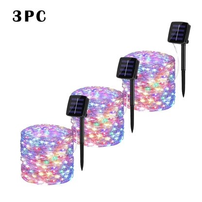 32M Solar LED Light Outdoor Festoon Lamp Garden Fairy Light String Led Twinkle Waterproof Lamp Christmas Garland Yard Decoration