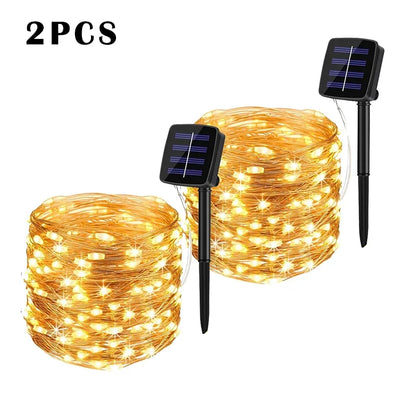 32M Solar LED Light Outdoor Festoon Lamp Garden Fairy Light String Led Twinkle Waterproof Lamp Christmas Garland Yard Decoration