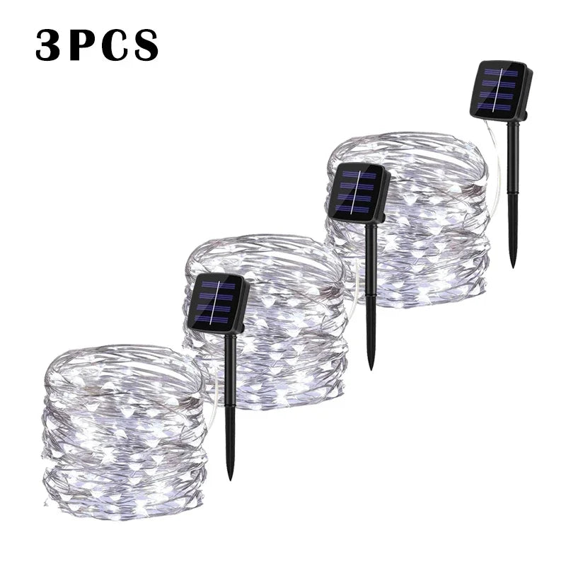 32M Solar LED Light Outdoor Festoon Lamp Garden Fairy Light String Led Twinkle Waterproof Lamp Christmas Garland Yard Decoration