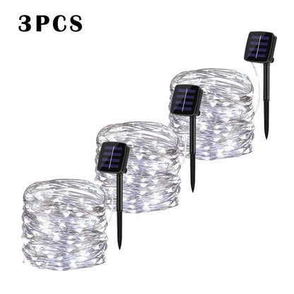 32M Solar LED Light Outdoor Festoon Lamp Garden Fairy Light String Led Twinkle Waterproof Lamp Christmas Garland Yard Decoration