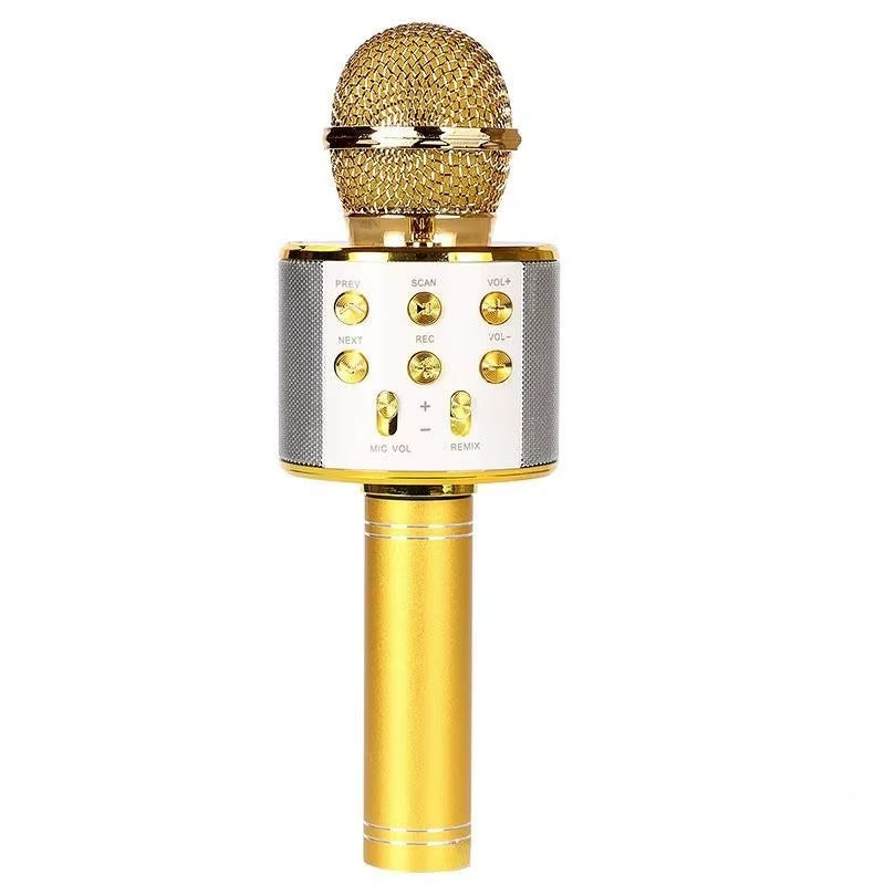 Wireless Bluetooth Karaoke Microphone, 5-In-1 Mic with Built-In Stereo Speaker/4 Voice-Changing Effect, Great Gifts