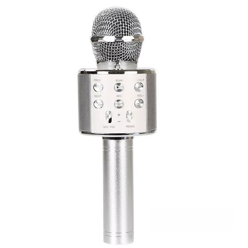 Wireless Bluetooth Karaoke Microphone, 5-In-1 Mic with Built-In Stereo Speaker/4 Voice-Changing Effect, Great Gifts