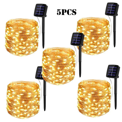 32M Solar LED Light Outdoor Festoon Lamp Garden Fairy Light String Led Twinkle Waterproof Lamp Christmas Garland Yard Decoration