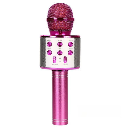 Wireless Bluetooth Karaoke Microphone, 5-In-1 Mic with Built-In Stereo Speaker/4 Voice-Changing Effect, Great Gifts