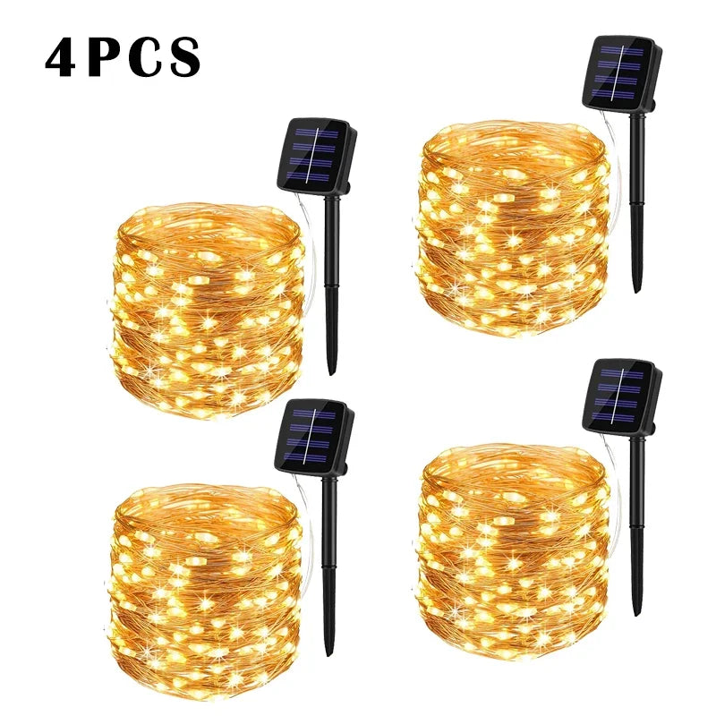 32M Solar LED Light Outdoor Festoon Lamp Garden Fairy Light String Led Twinkle Waterproof Lamp Christmas Garland Yard Decoration