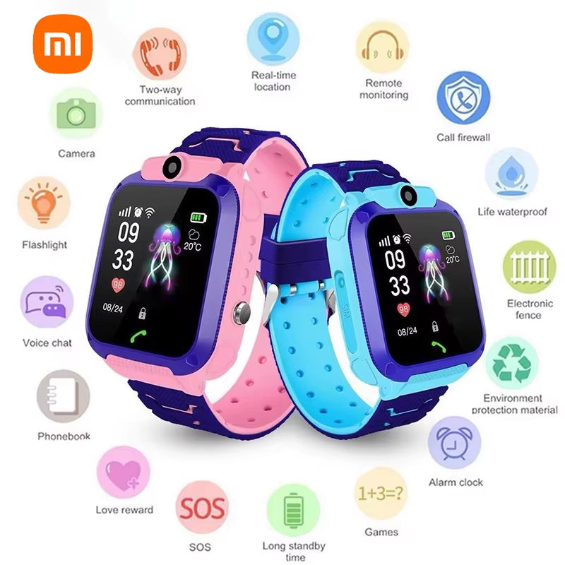 Xiaomi Kids 4G Smart Watch Sim Card Call SOS GPS Location Child Smart Watch Camera Waterproof Watch for Boys Girls Present 2026