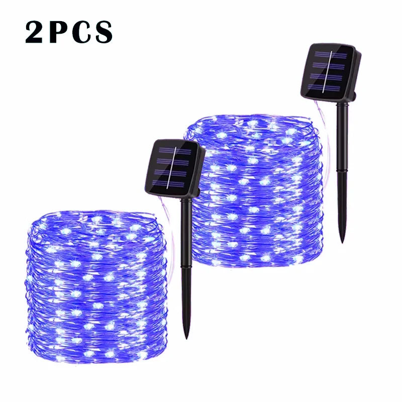 32M Solar LED Light Outdoor Festoon Lamp Garden Fairy Light String Led Twinkle Waterproof Lamp Christmas Garland Yard Decoration